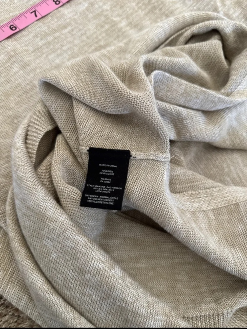 Theory Linen Blend Dantine Sag Harbor Tie Waist Wrap Midi Dress Oatmeal 
Medium - Picture 12 of 14
